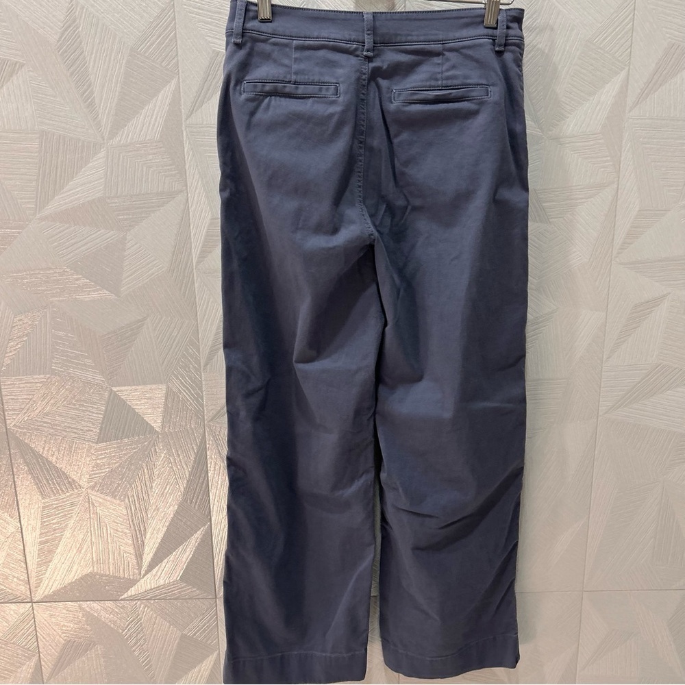 LL Bean Women's Blue Comfort Stretch Pants Mid-Rise Wide-Leg Chino Size 6 Soft - Picture 5 of 8